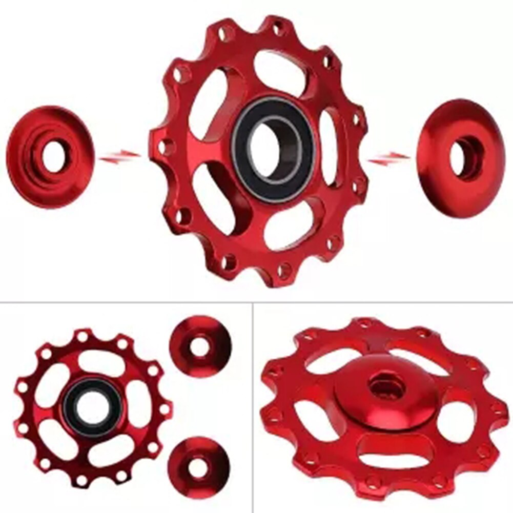 2 Pcs Aluminum Sealed Bearing Jockey Bicycle Riding Mountain Bike Wheel Rear Derailleur Pulleys Supplies Tool Bike Accessories