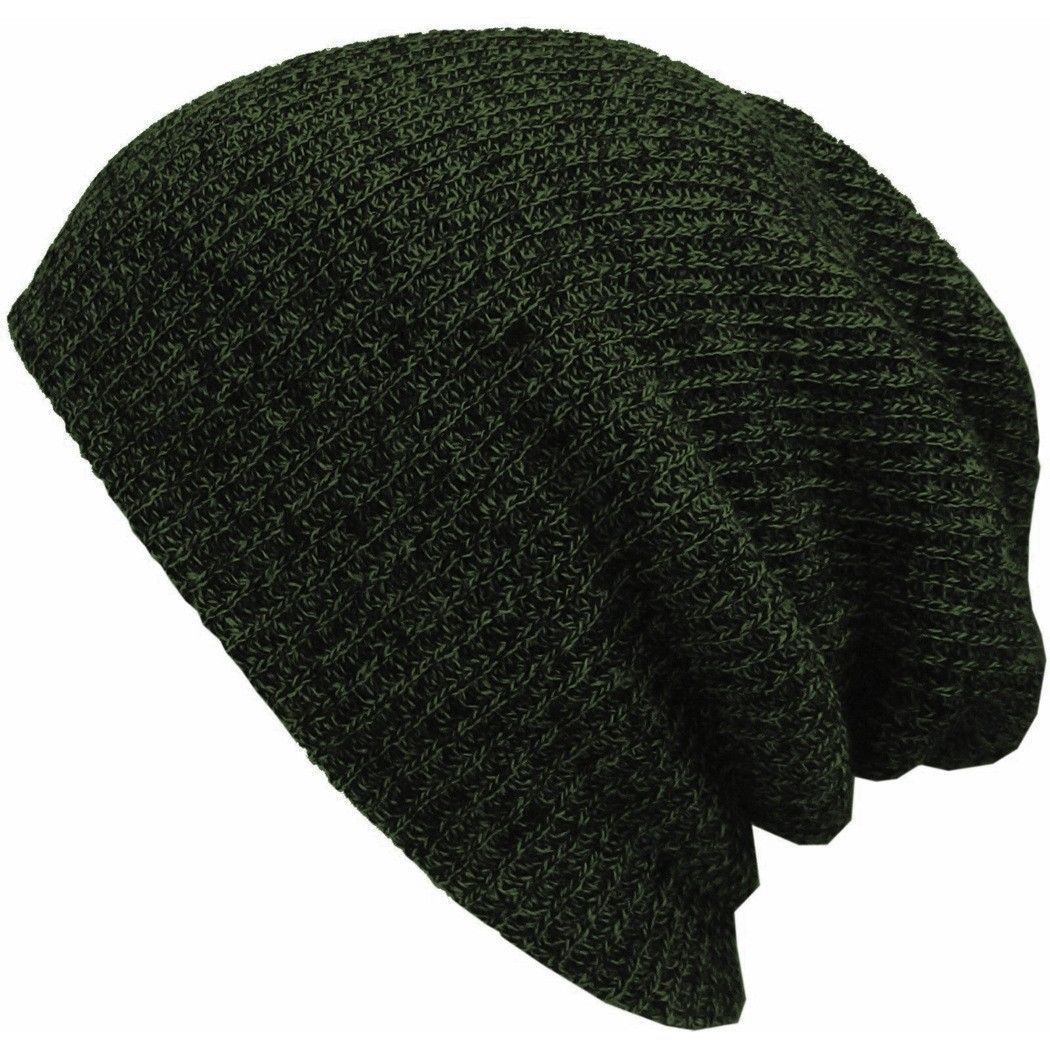 Meihuida efterår vinter mænd kvinder slouch skull cap oversize lang beanie baggy cap hæklet strik hat ski hat unisex: B