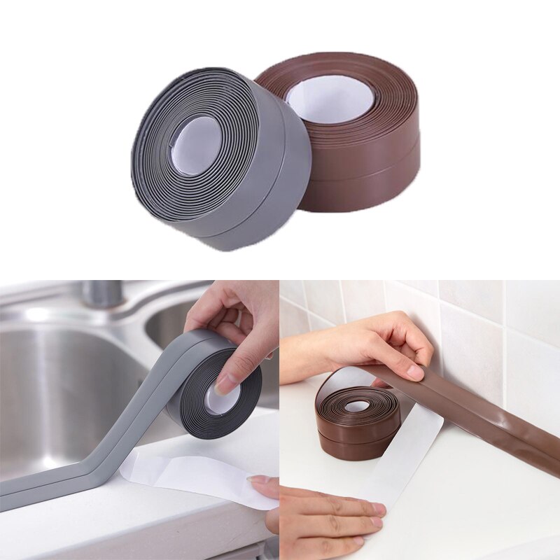 3.2 mx 3.8mm tätningsremsa tejp badrum dusch handfat badkar vit pvc självhäftande vattentät väggdekal för badrum kök