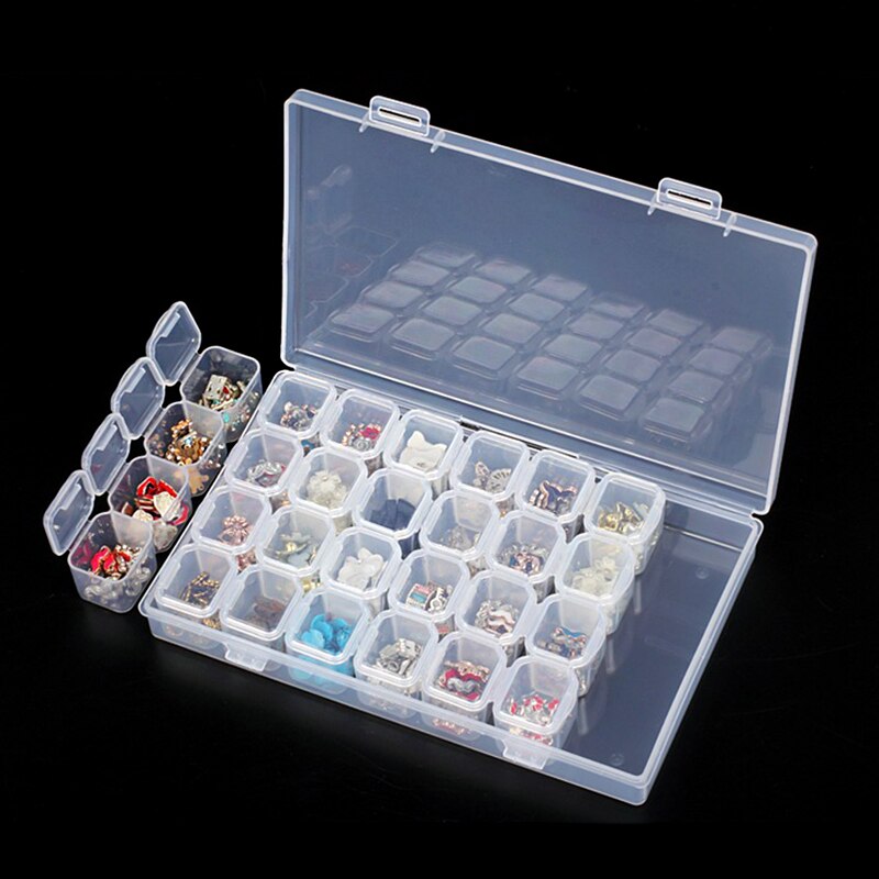 8/28 Slots Adjustable Plastic Storage Box Storage Box Case For Jewelry Diamond Embroidery Craft Bead Pill Holder StorageTool DM1