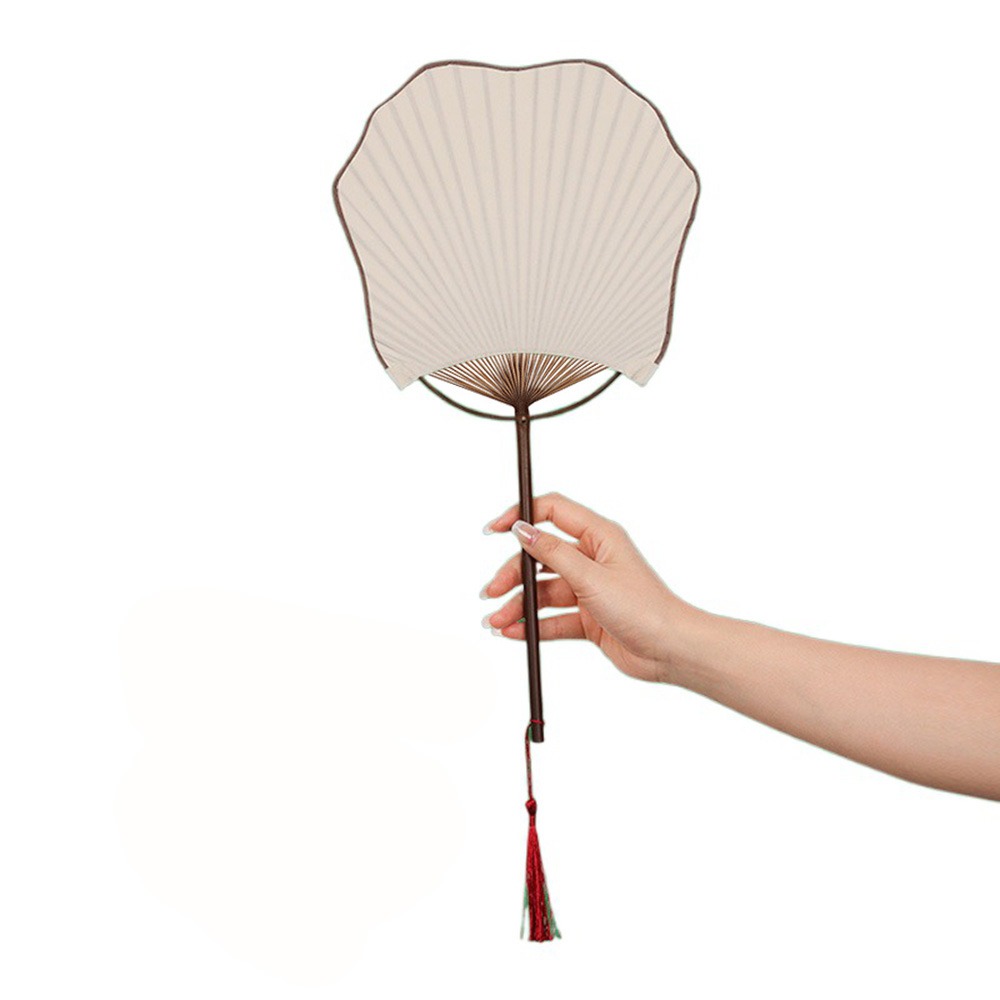 Klasyczny bambusowy wachlarz z papieru, dekoracyjny wachlarz w stylu chińprzejrzeć z papieru ryżowego z frędzlami, wachlarz ręczny, rekwizyty robić występów.: Ciemny khaki