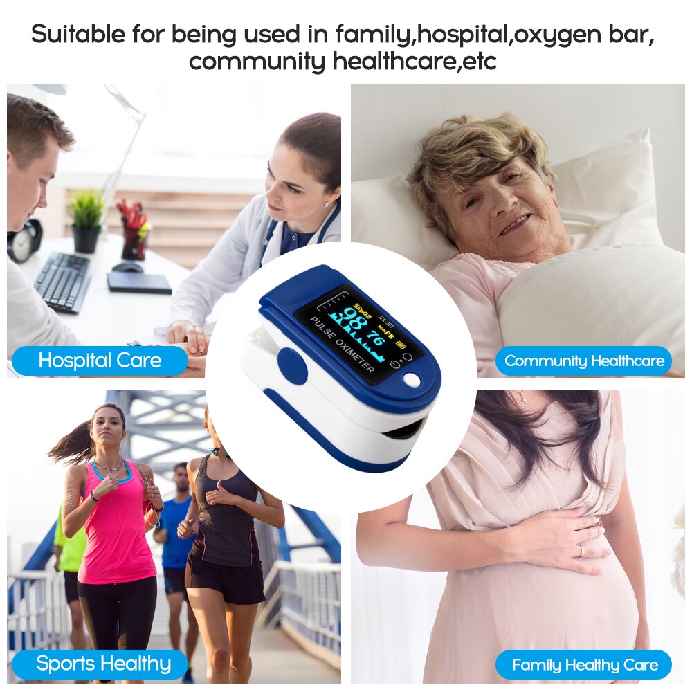 Digital Fingertip Pulse Oximeter LED Display Blood Oxygen Sensor Saturation SpO2 Monitor Measurement Meter for Home Sports Lover