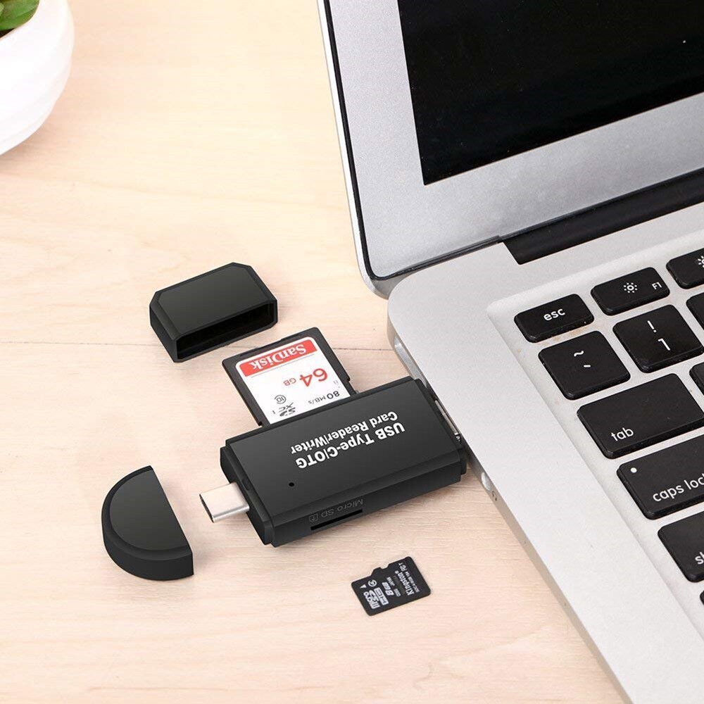 3 In 1 Micro USB naar USB Type C OTG Card Adapter USB 2.0 Memory Card Reader Voor SDXC, SDHC, SD, Micro SD, Micro SDXC, Micro SDHC