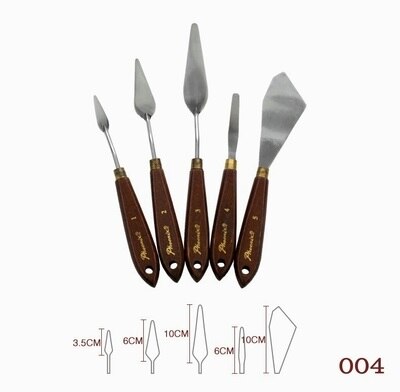 Phoenix ensemble de 5 pièces en acier inoxydable spatule cuisson pâtisserie outil mélange grattoir Pack Art Scorper huile grattoir peinture pelle Palette: Gris clair
