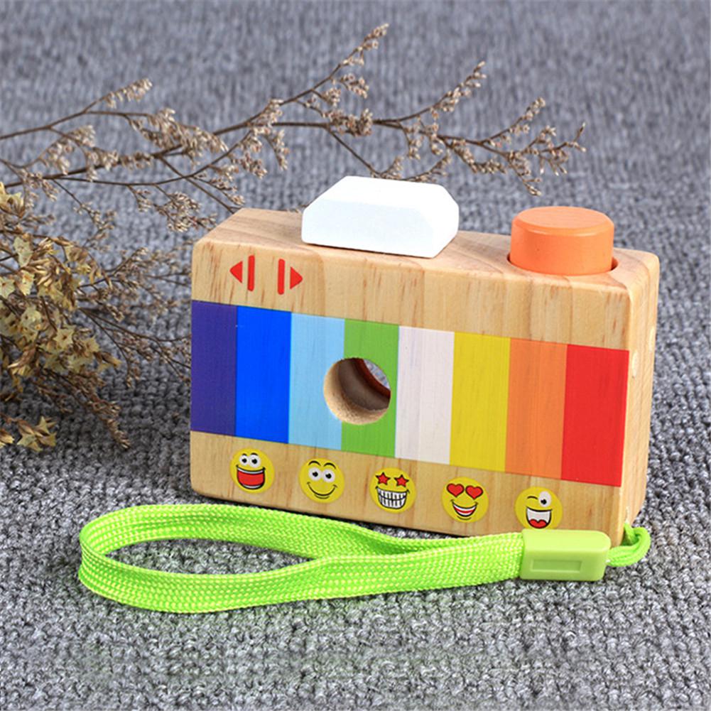 Bambini Svegli Caleidoscopio di Legno di Simulazione Della Macchina Fotografica mini Giocattolo Di puzzle Regali per il Giorno dei bambini