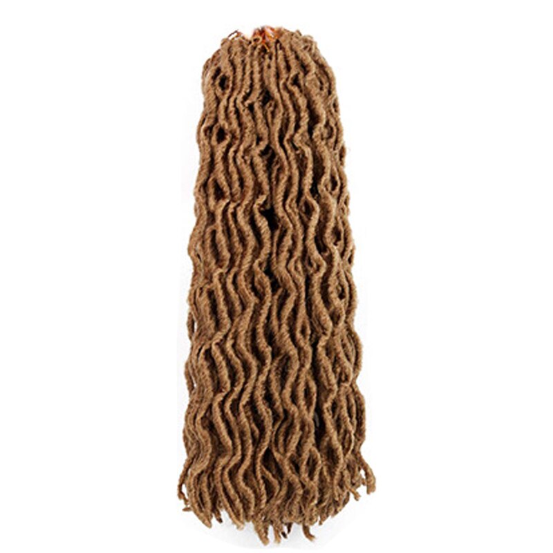Curly Crochet Braids Hair Extensions 18 Inch Ombre Blond Soft Goddess Synthetic Braids Crochet Braids Hair: 27o