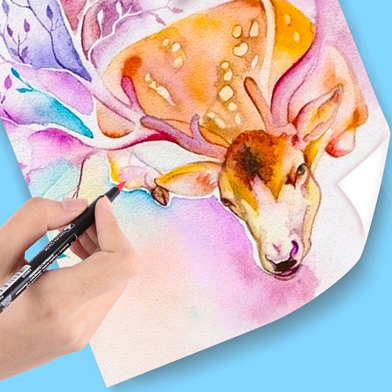 Juego de plumas de acuarela para colorear, pluma de cabeza suave de SAKURA de Japón, XBR, ilustración de cómic pintada a mano, secado rápido sin olor