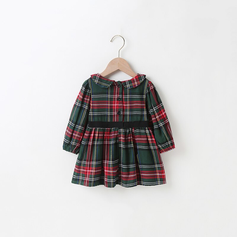 Baby Long Sleeve Dress Newborn Plaid Long Sleeve Dress