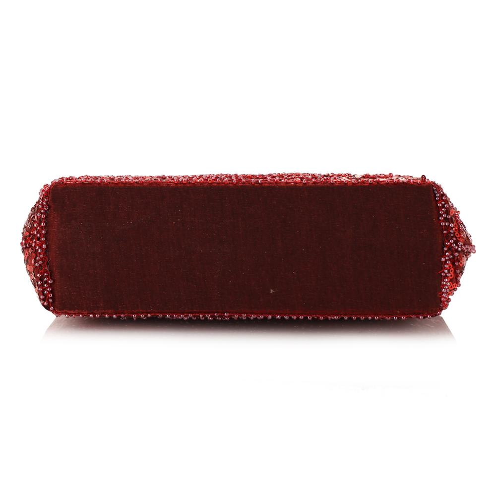 Red Glitter Evening Bags Women Hobos Luxury Party Small Handbags Female Soft Surface Clutches Wedding Banquet Purse Pouch