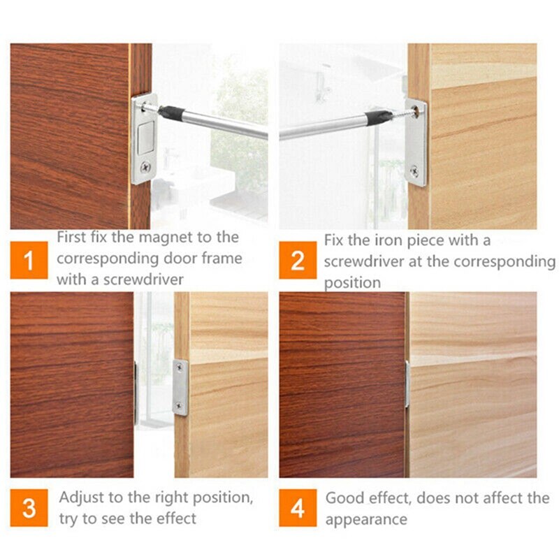 Strong Magnetic Door Closer Cabinet Catch Latch Cupboard Ultra Thin Closer Lock