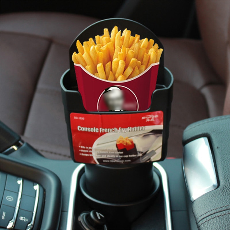 Bil pommes frites kopholder frites snacksboks multifunktionel telefonnøgle drikkemontering holder bil-styling