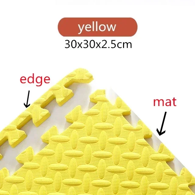2.5Cm Dikke Baby Puzzel Matten Speelkleed Kids Grijpende Tegels Speelgoed Tapijt Zachte Klimmen Pad Eva Woonkamer Tatami spelen Matten: YELLOW