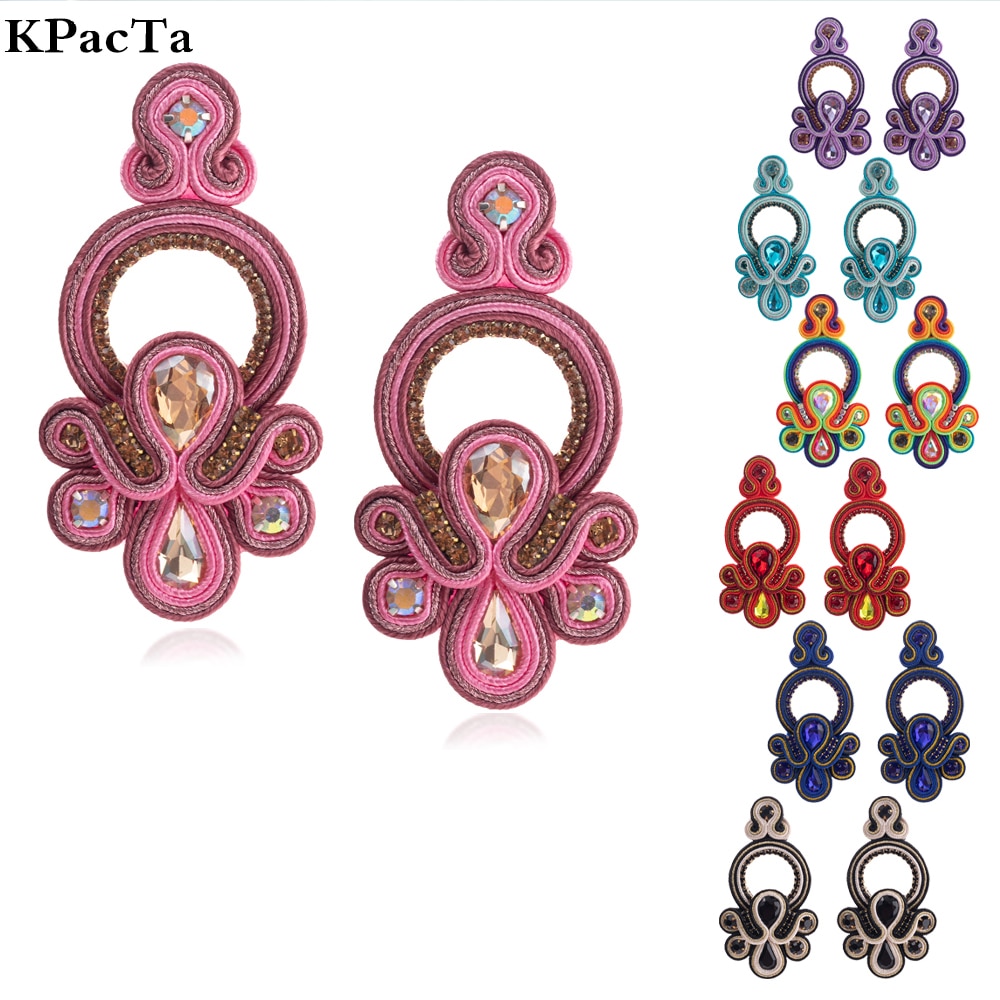 KPacTa Luxury Ladies Earrings Handmade Ethnic Earrings for Women Pendant Earrings Party National Wind