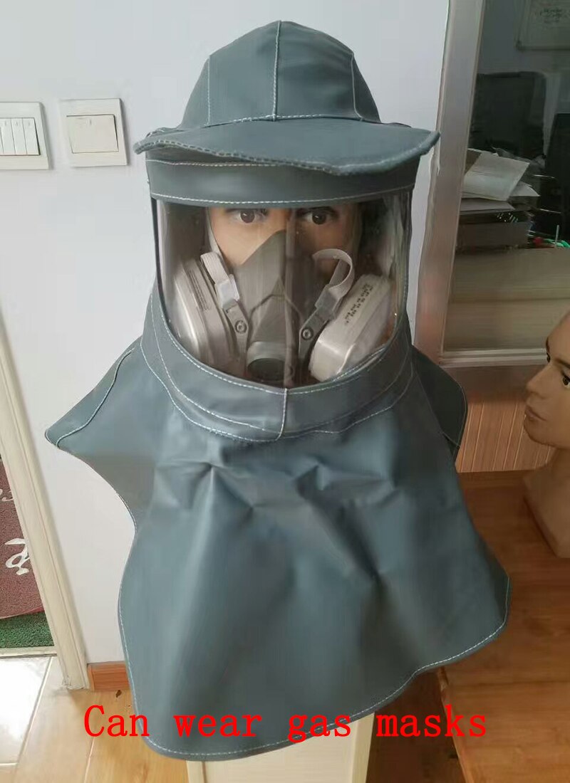 HH1083 Acid and alkali Face mask helmet Painting sandblasting profession Breathe Anti-smashing shawl safety hat