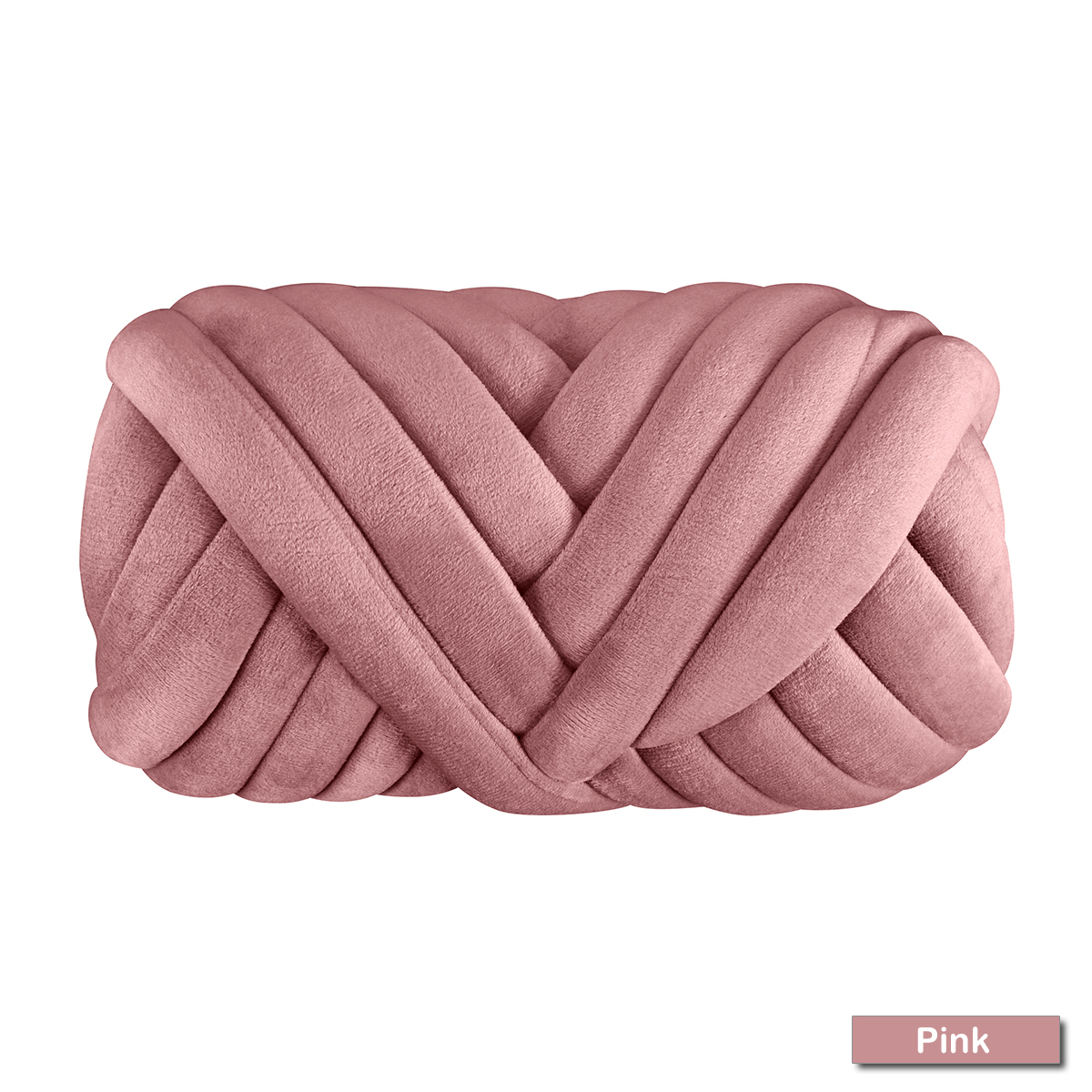 500g/ ball håndstrikket vevd tråd tykt kurvteppe tepper garn fløyel tykt garn gjør-det-selv super klumpete væpne håndstrikketeppe: Rosa