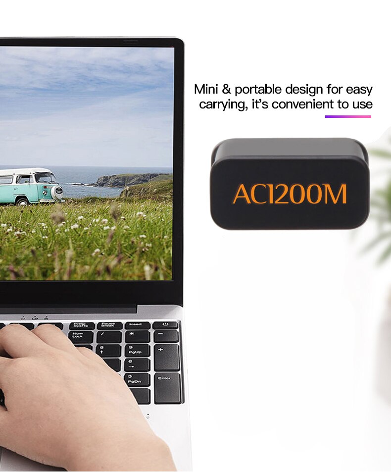 Mini Wifi USB 3.0 Adapter 2.4G 5G 1200Mbps Wifi USB Ethernet Network Card Dual Band Wireless Wifi Dongle Receiver