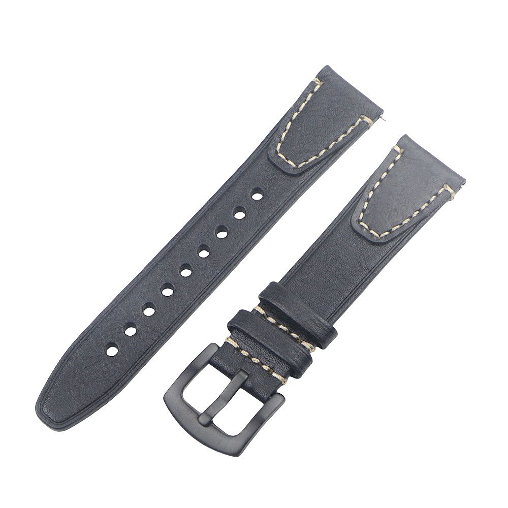 Handgemaakte Vintage Lederen Horlogeband 18mm 20mm 22mm Quick Release Volnerf Horlogeband voor Mannen Vrouwen Polsband Accessoires: GREEN BLUE / 22mm