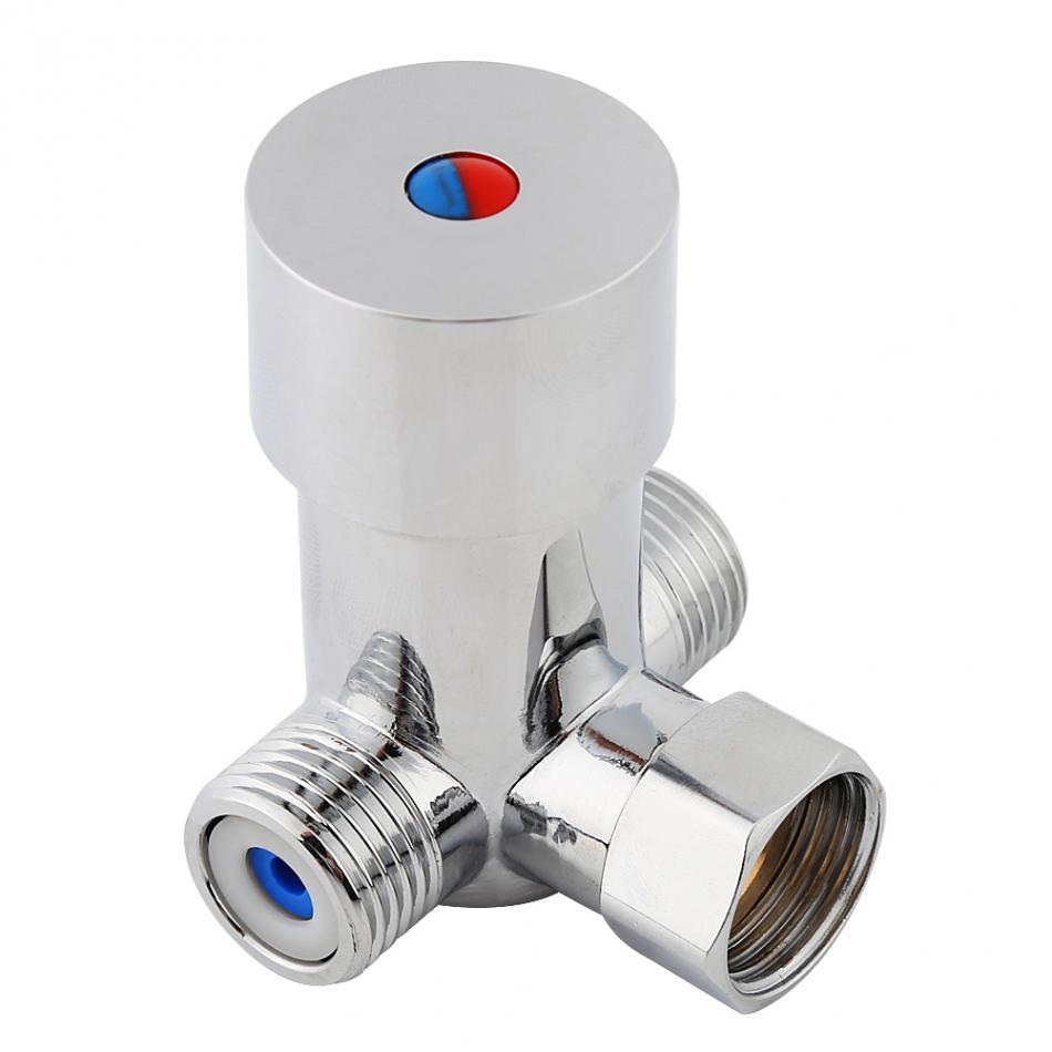 G1/2 koldtvands blandeventil ventil termostatblander justerbar temperaturkontrol til badeværelses brusehoved vandhane  wf107: B kobber