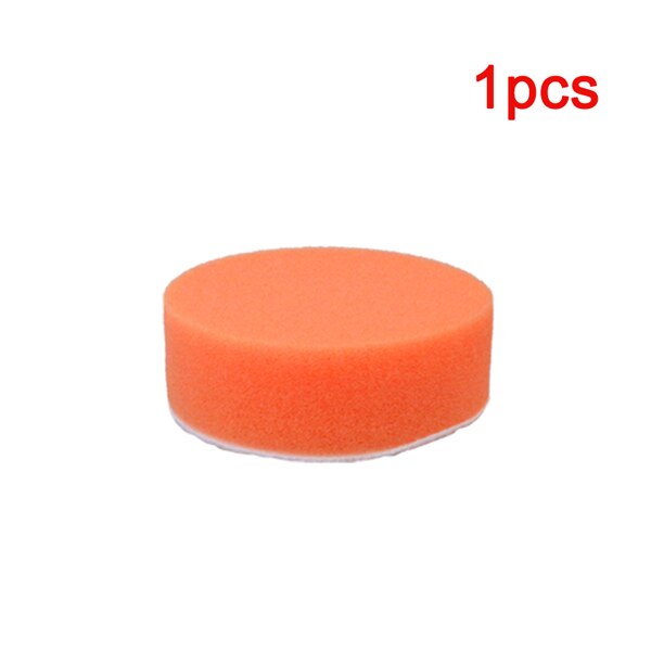 Disque de polissage auto-adhésif de 3 pouces pour voiture, éponge de polissage, roue en laine, tampon pour polisseuse de voiture, adaptateur de perceuse: Orange
