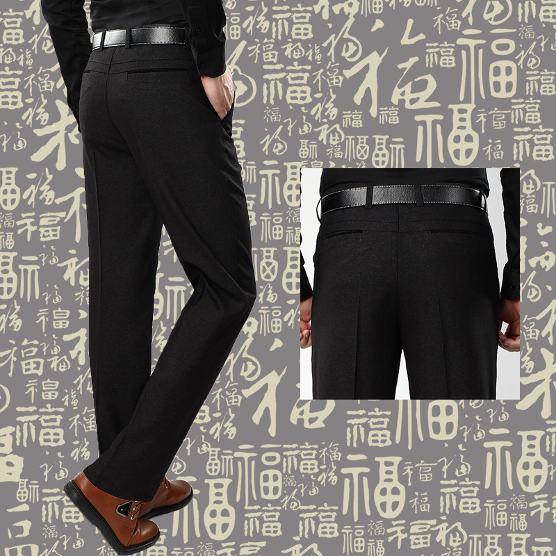 Luksus jakkesæt bukser social dress bukser herre løse formelle blazer bukser hvidere plus fløjl tyk pantalon kostume homme