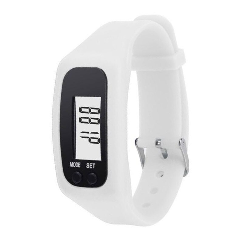 Men's Women's Digital LCD Pedometer Run Step Walking Distance Calorie Counter 12 / 24 hours time display Sport Watch Bracelet: Black