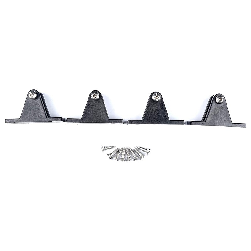 4 paquets bateau Bimini pont supérieur charnières montage plat Nylon noir avec vis Bimini couvercle de bateau supérieur raccord