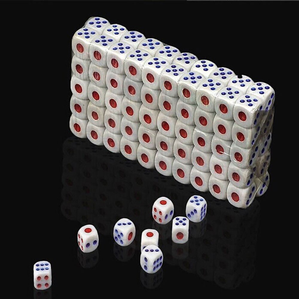 100 pièces Standard en plastique 10mm jeu blanc Decider dés Die RPG jouet babiole
