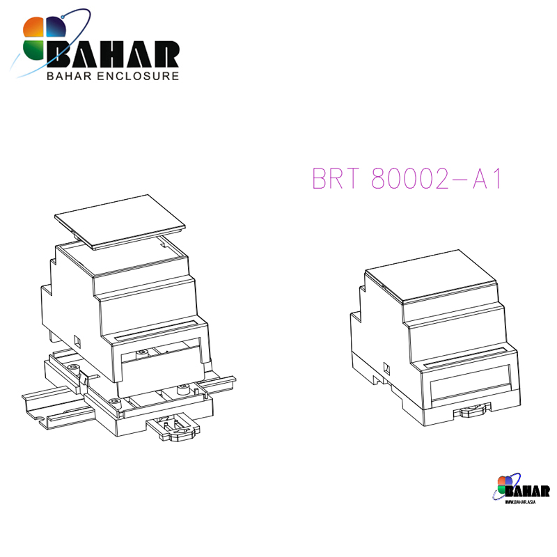 Bahar 1 stk. industriel din skinne plastkabinet abs elektroniske projektkasser diy din skinne boks wire samledåse brt 80002