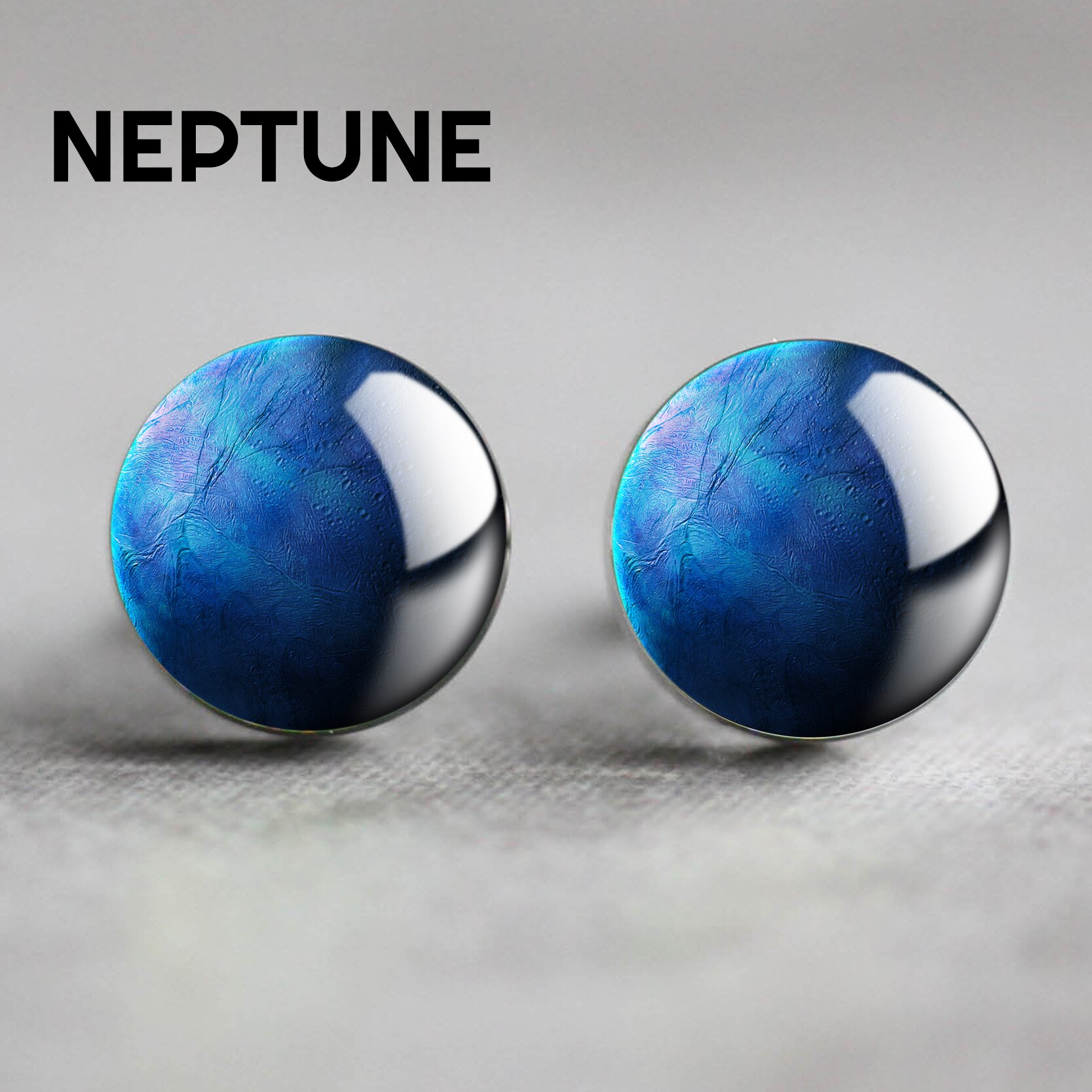 Moon Solar System Planet for Men Wedding Cufflinks Galaxy Nebula Earth Sun Jupiter Jewelry Suit Shirt Cuff Links: NEPTUNE
