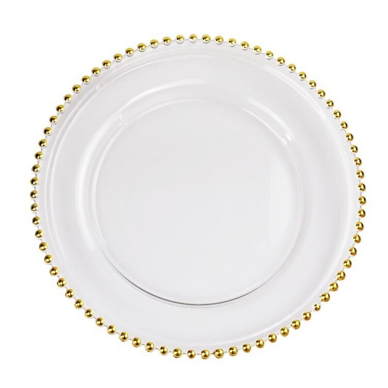 Plateau de rangement rond en perles, verre Transparent pour gâteau aux fruits, assiette à Dessert, hôtel, Restaurant, service de table, ustensiles de cuisine