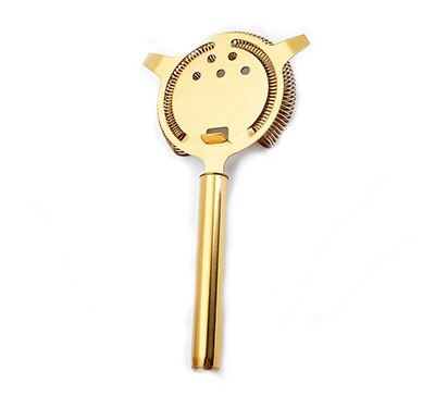 Barware Stainless Steel Commercial Hawthorne Cocktail Bar Strainer: Gold Plated