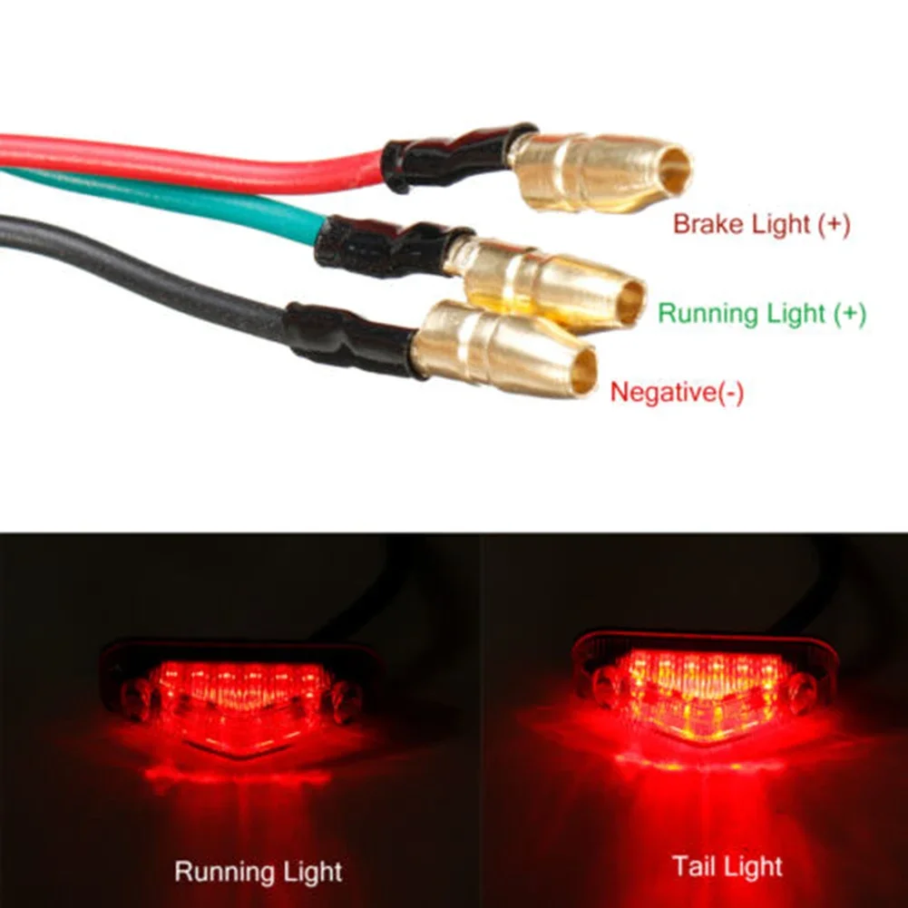 Car 26Cm White Red Black Motorcycle Motorbike Headlight Taillight Rear Stopping Light Indicadores DRL Para Motos De Cross