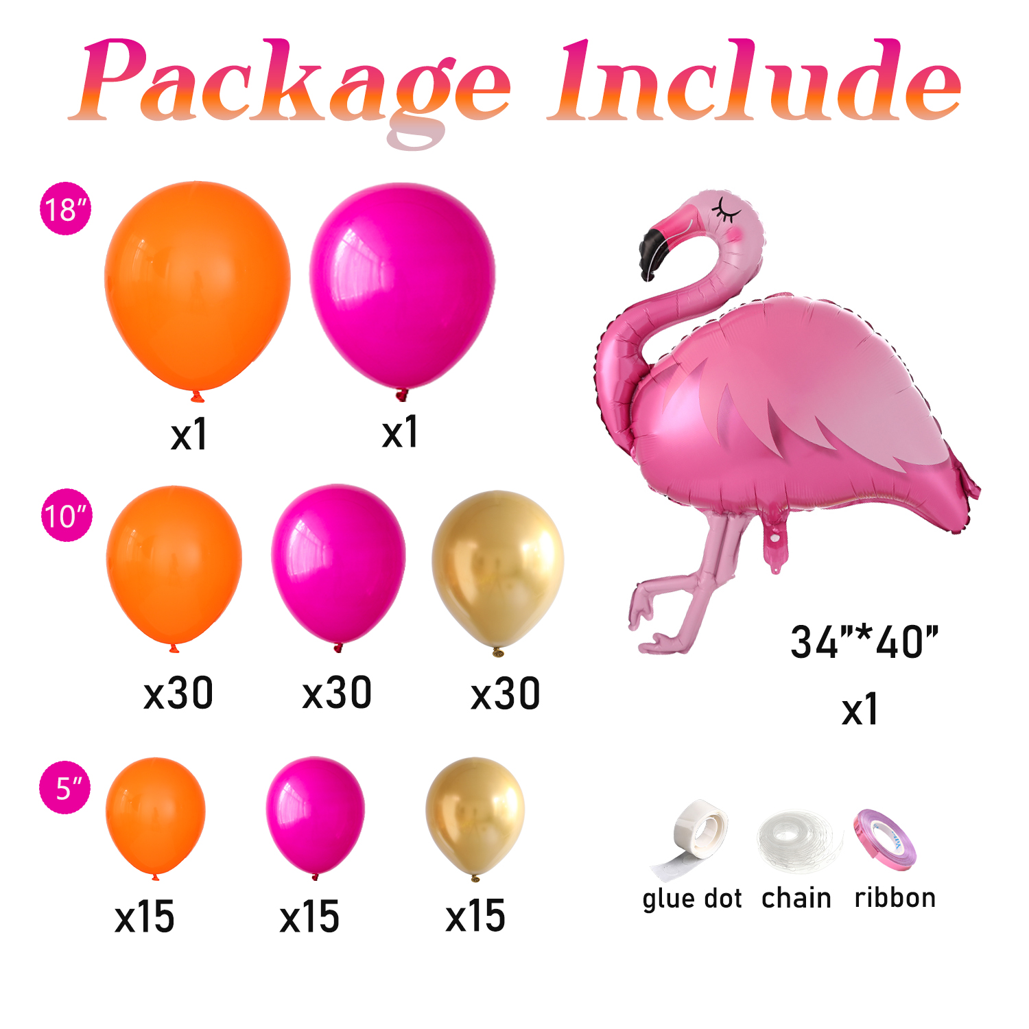 Kit de guirnalda de arco de globos Rosas y naranjas para decoración de boda, tema Tropical Luau, cumpleaños, Playa hawaiana, flamenco, piezas, 142: Default Title