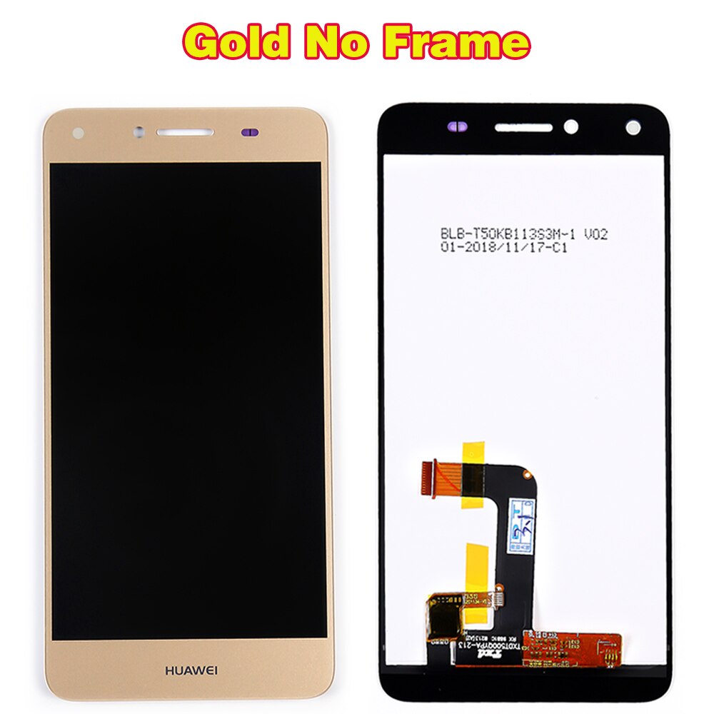Huawei Honor 5A Y6 Ii Compact LYO-L01 LYO-L21 Lcd-scherm 5.0 Inch Touch Screen 1280*720 Digitizer Vergadering Frame met Gratis Tool: Gold Without Frame