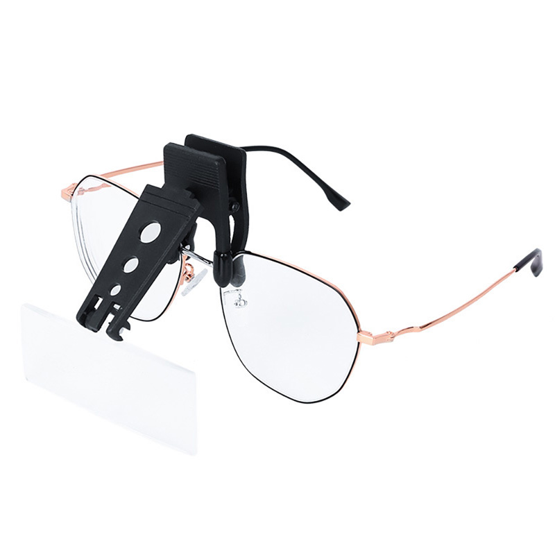 1.5x/2.5x/3.5x forstørrelsesglas optiske instrumenter foldeclips på brillelup med 3 linser abs akryl holdbar 85 x 30mm