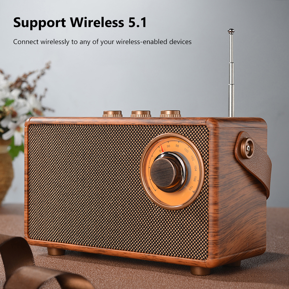 Classic Retro Radio Blutooth Speaker with Crystal Clear Sound FM Radio Music Player Vintage Wireless Speaker Home Office Decor