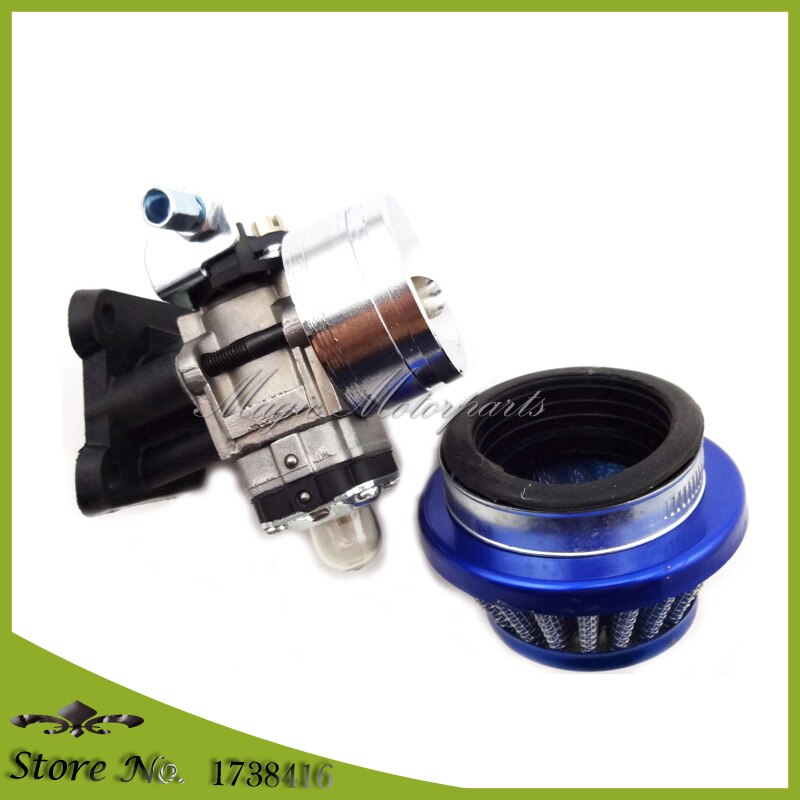 Blue Racing Carburateur Carb Luchtfilter Stack Kit Voor 2 Takt 47cc 49cc Mini Moto ATV Pocket Bike Motorcycle Motocross