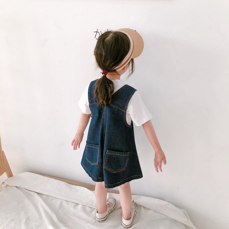 Summer Baby Girls Boys Denim Overalls Korean Style Kids Clothes Jeans Jumpsuits For Girls Kids Children Skirt Trousers