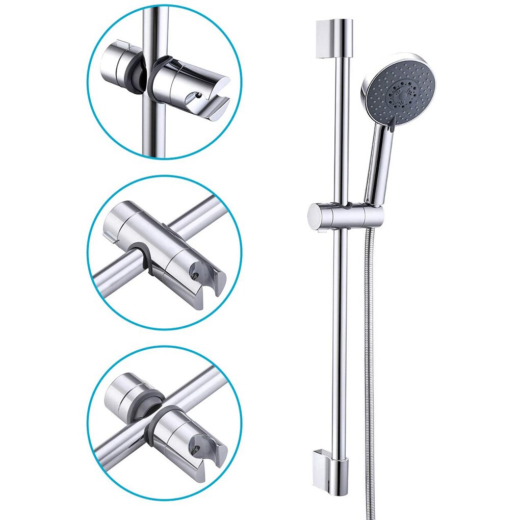 18-25mm Shower Rail Slide Bathroom Shower Room Showerhead ABS Plastic Holder Bracket 360 Degree Rotation