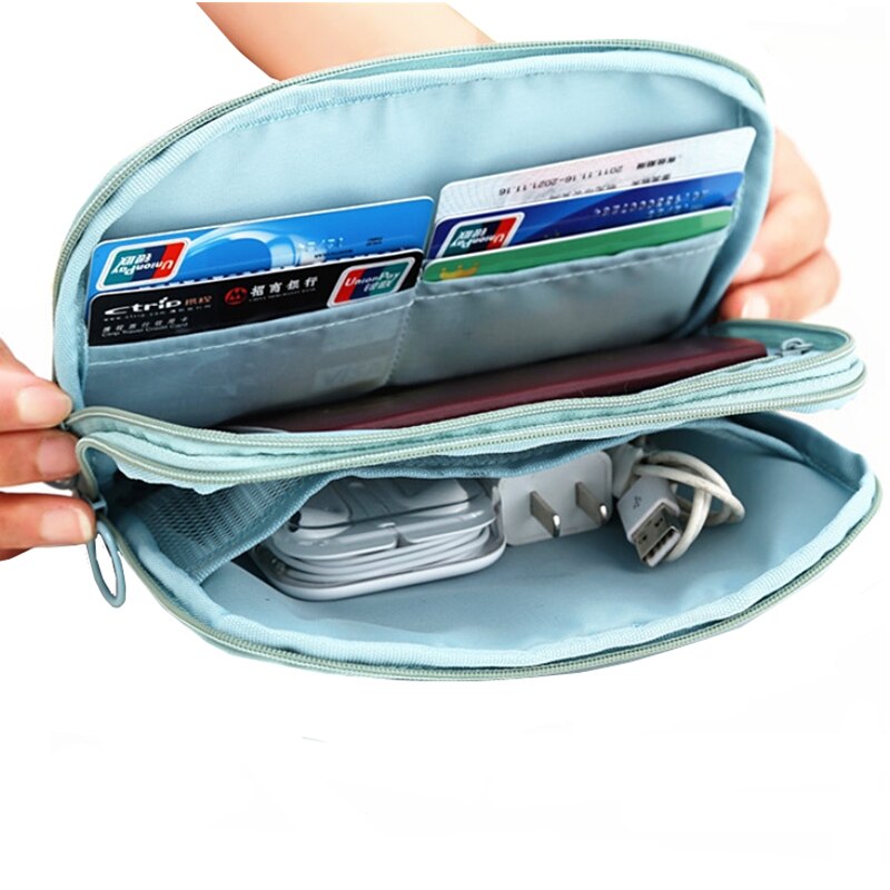 organisateur de voyage passeport sac carte de visite porte-carte d'identité porte-carte de crédit portefeuille pochette à fermeture éclair pour les femmes maquillage sacs