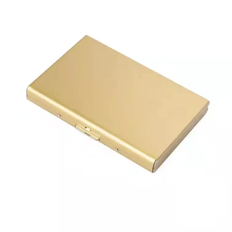 Nouveaux portefeuilles en métal en alliage d'aluminium RFID blocage porte-carte Anti-magnétique cartes de crédit d'affaires protecteur étui rigide pour hommes femmes: Or
