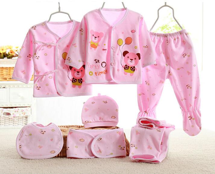 Baby Cotton Set Newborn Clothes baby Suit Set Red 0-3 Months Girls Boys Printing Infant Christmas 7pcs/set CJM015: CJM003D