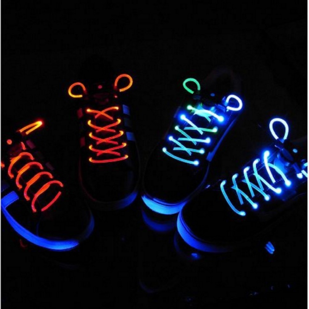 1 par 100cm led lys glød snørebånd glød stick blinkende farvet neon snørebånd lysende snørebånd fest