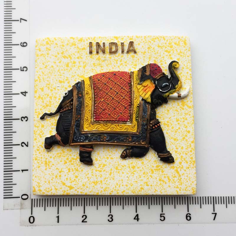India Travel Souvenir Fridge Magnets Resin Delhi Stupa Taj Mahal Saree Magnetic Refrigerator Stickers Souvenir Crafts: India Elephant Party