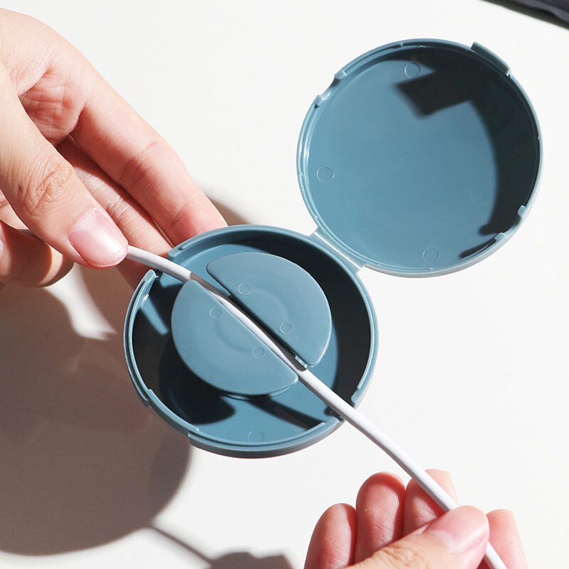 Cable Container Round Wire Winder Box Portable Phone Data Cable Storage Box Case USB Charger Holder Wire Management Box U3