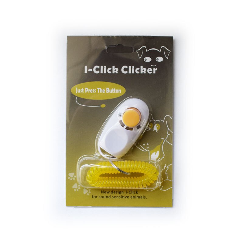 1PC Portable Pet Clicker Whistle Training Guide Wrist Band Delicate Pets Dog Cat Button Trainer Pet Dog Supplies: white