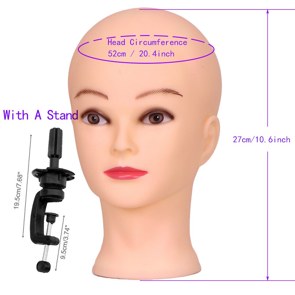 Bald Mannequin Head Stand Soft PC Really 3D eyes manikin head Wig holder for Wigs Display Hat Display Glasses Display: H1