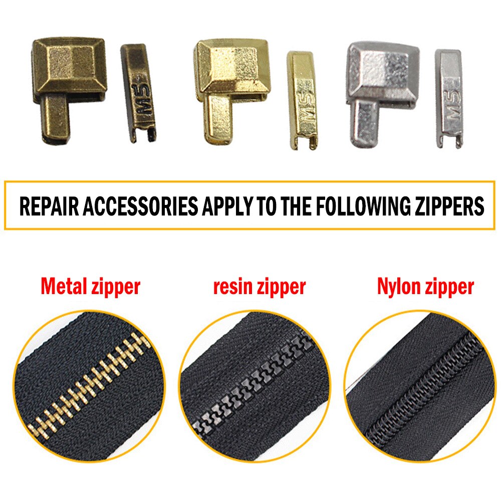 10 Sets Metalen Reparatie Rits Stopper Open Einde Rits Naaien Stopper Accessoires Rits M5T9 Diy Voor Kleding