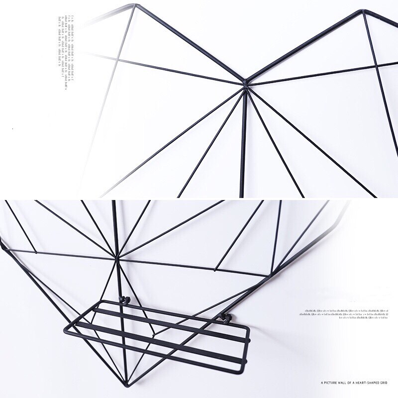 Corazón de Metal de amor rejilla de malla Panel Decoración habitación DIY Pared de fotos arte hierro Display con 10 Clips y 4 ganchos Multi organizador de fotos