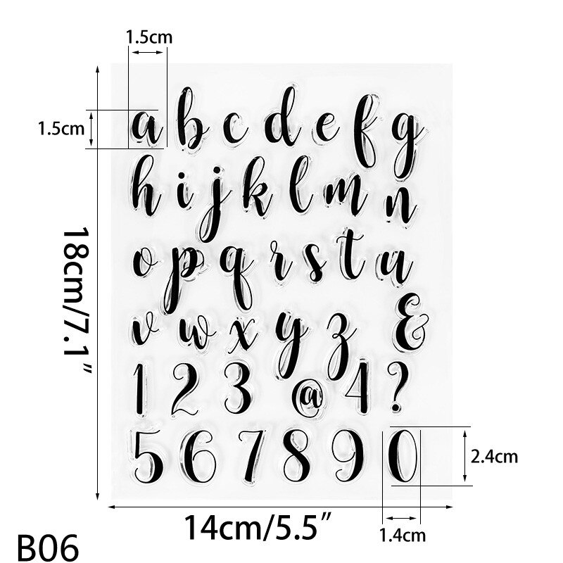 Alphabet Number Fondant Cake Stamp Silicone Clear Mold Letters Biscuit Fondant Decoration Cake Embosser Stamp Baking Tools: B06